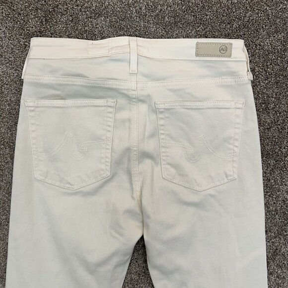 AG Women's Farrah Ankle Seamless Skinny Jeans Size 26 R Ivory Mid Rise EUC - Picture 8 of 16